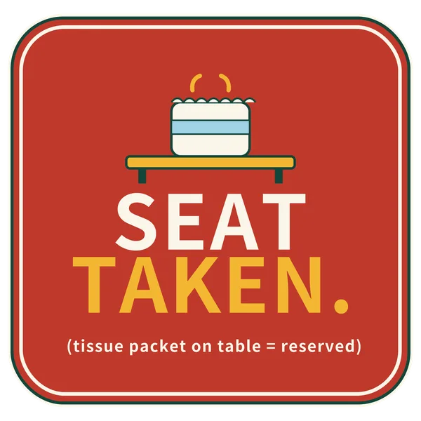 Design: Seat taken (tissue packet)