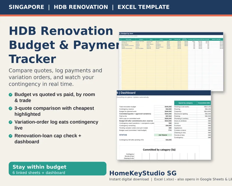 Cover image for HDB Renovation Budget & Payment Tracker